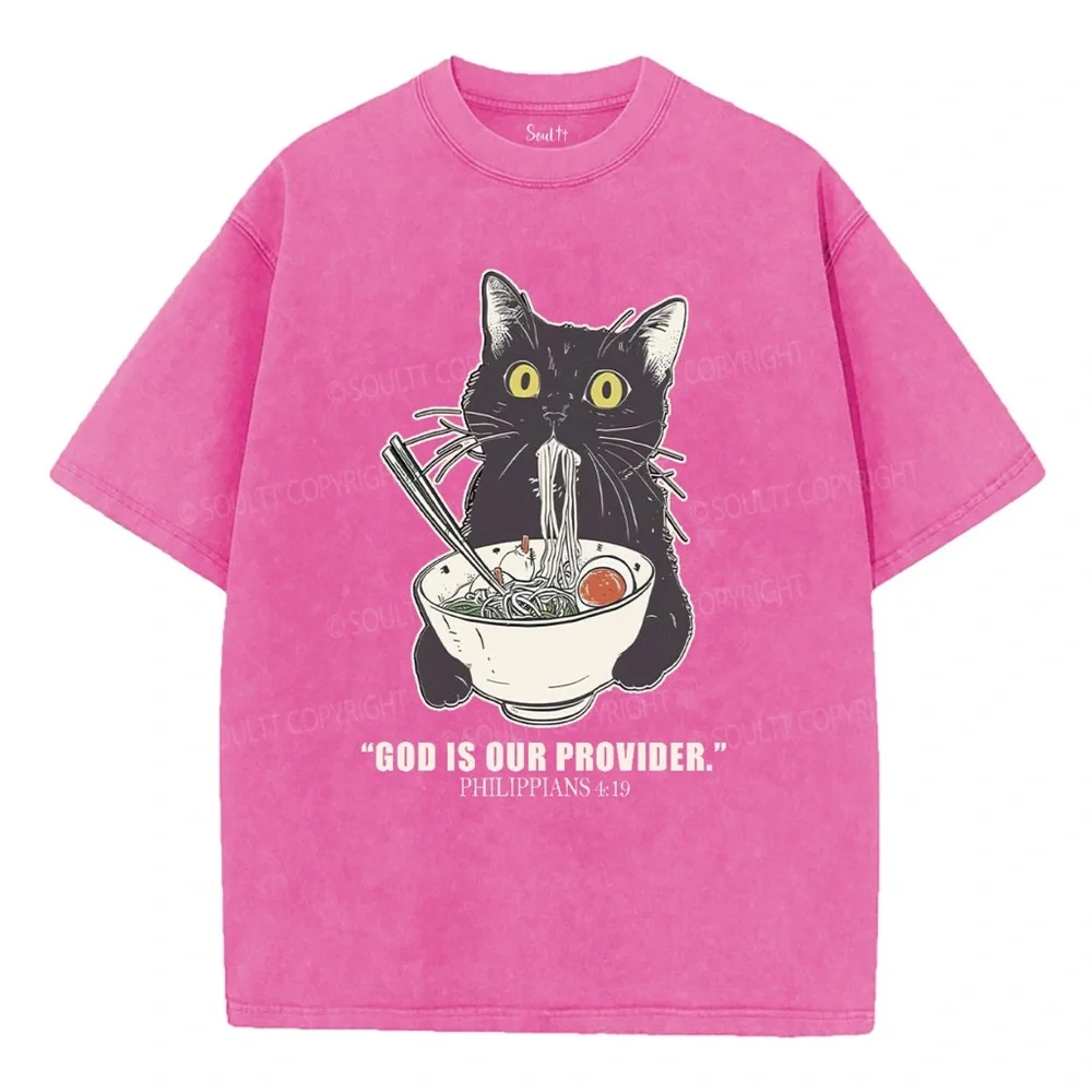 God Is Our Provider Washed Christian T-shirt Soultt